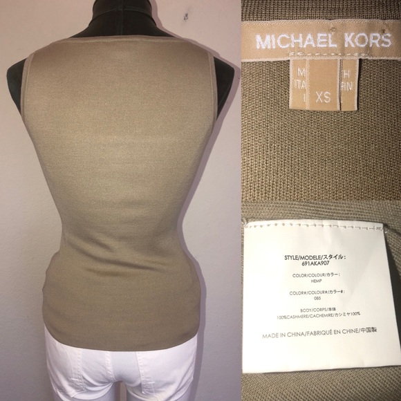 Michael Kors Collection Cashmere Scoop Neck Tank Top - Picture 2 of 10